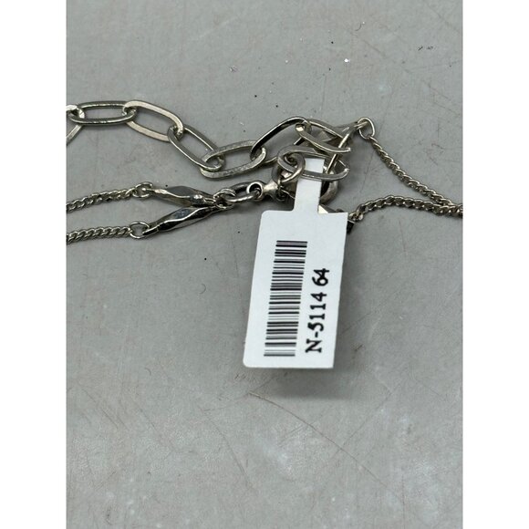 Mariana cross double chain necklace handmade crystal green floral 19" READ NEW - Picture 4 of 6